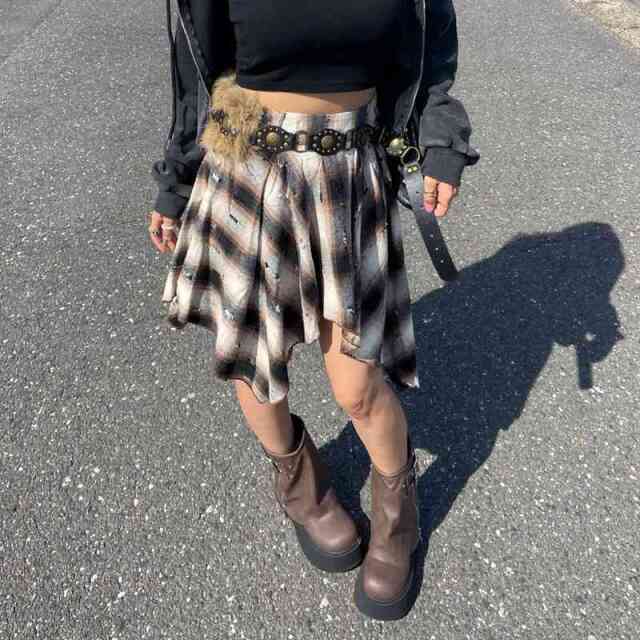 ファー付きベルト