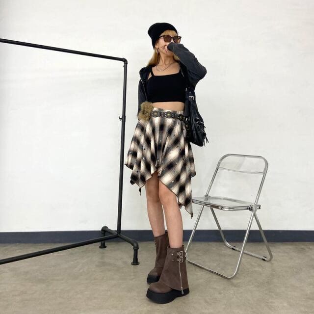 ファー付きベルト