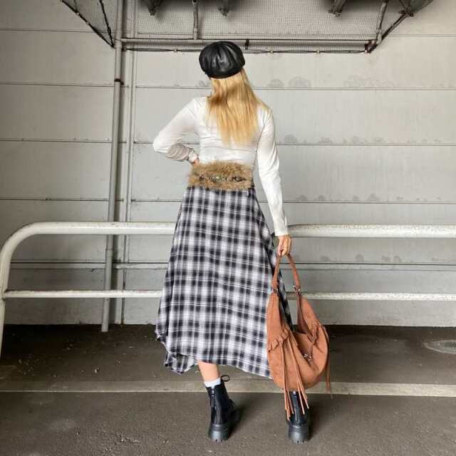 ファー付きベルト