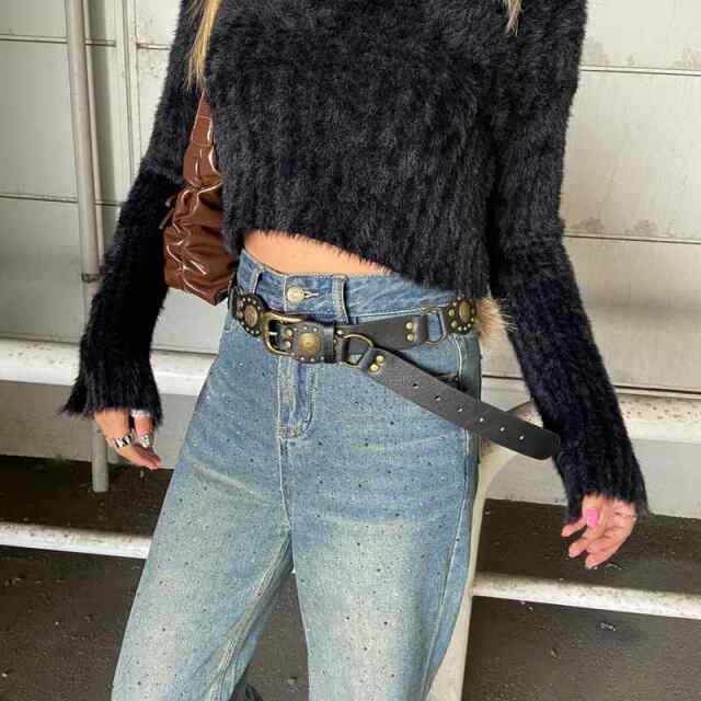 ファー付きベルト