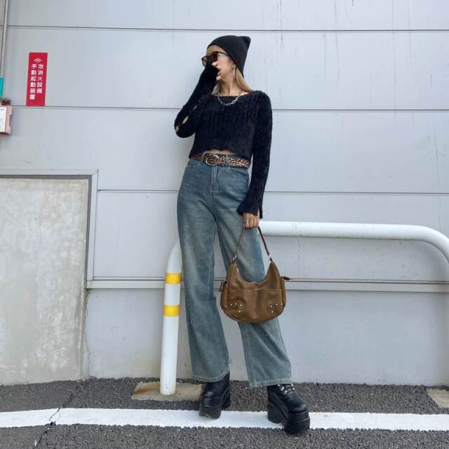 ヒョウ柄ベルト