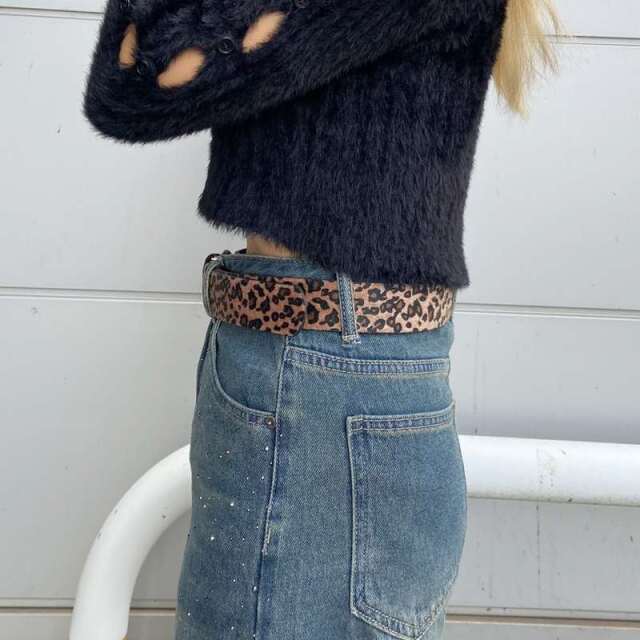 ヒョウ柄ベルト
