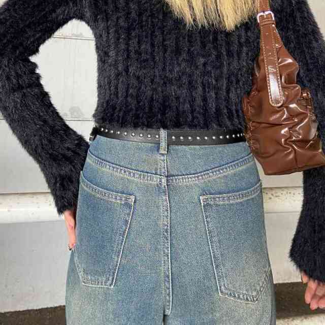 アンティーク風バックルスタッズベルト