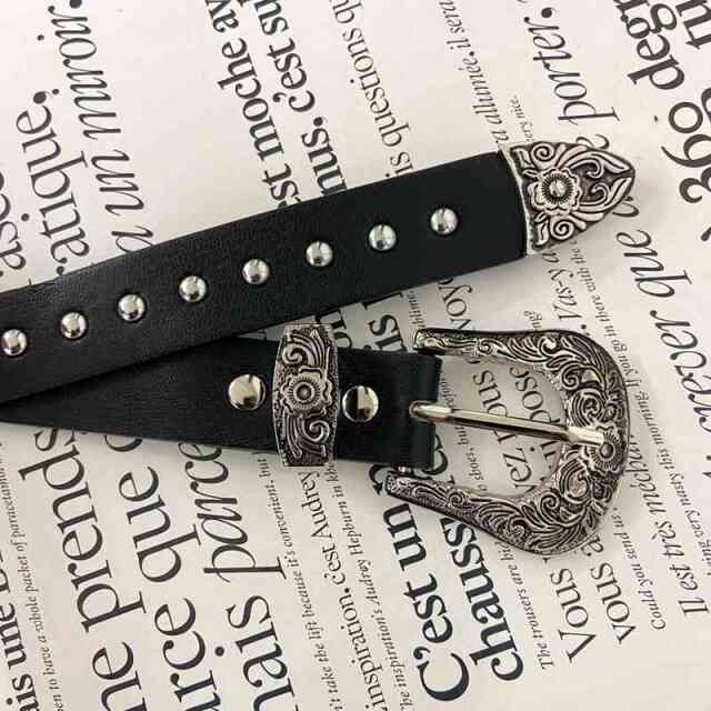 non-hedge アンティーク風バックルスタッズベルト|TiMTiMオンライン