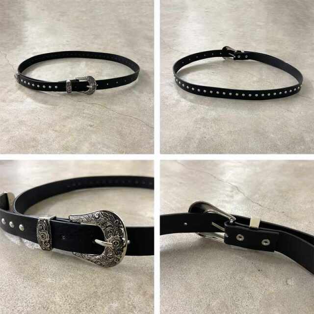 non-hedge アンティーク風バックルスタッズベルト|TiMTiMオンライン