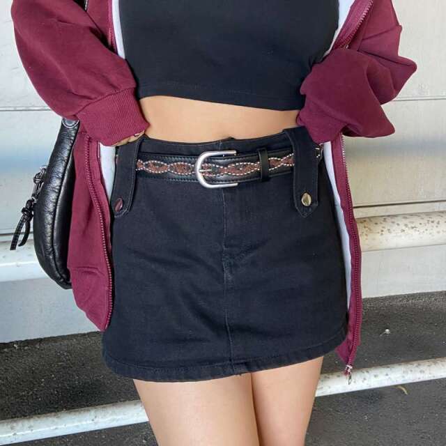 スタッズハラコヒョウ柄ベルト