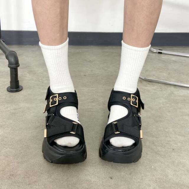 【新作】MISOPE (ミソペ）★ 天然牛皮 大人気サンダル 512424504 Multi Fabric Sabot Sandals