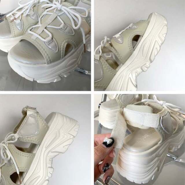 レースアップスポーツサンダル