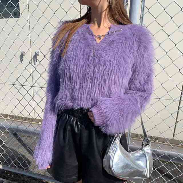 シャギーキーネックプルオーバー