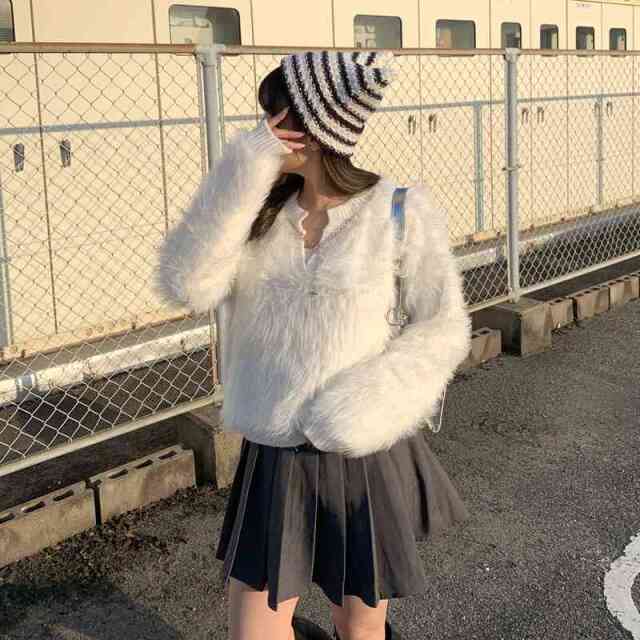 シャギーキーネックプルオーバー