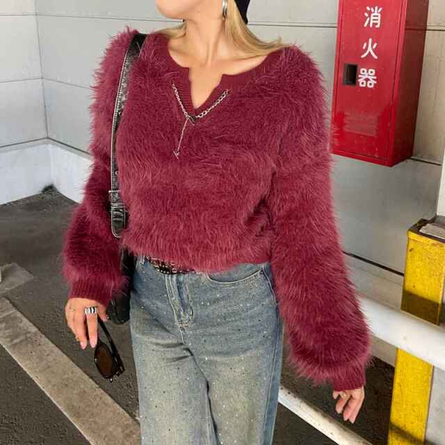 シャギーキーネックプルオーバー
