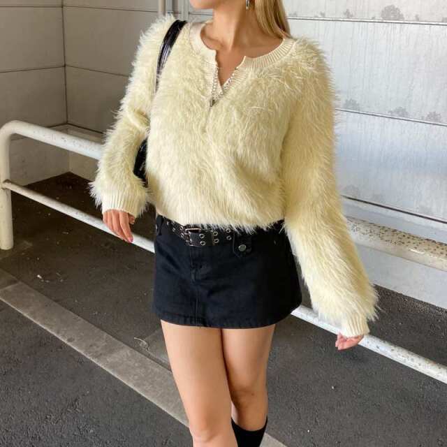 シャギーキーネックプルオーバー