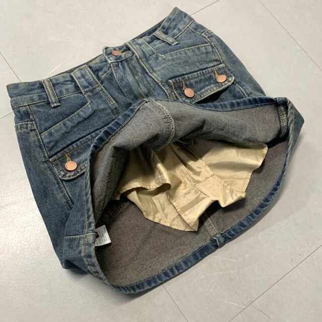 デニム前ポケットスカパン
