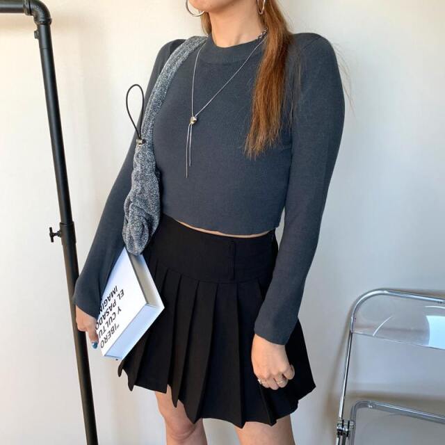 ニットショートトップス