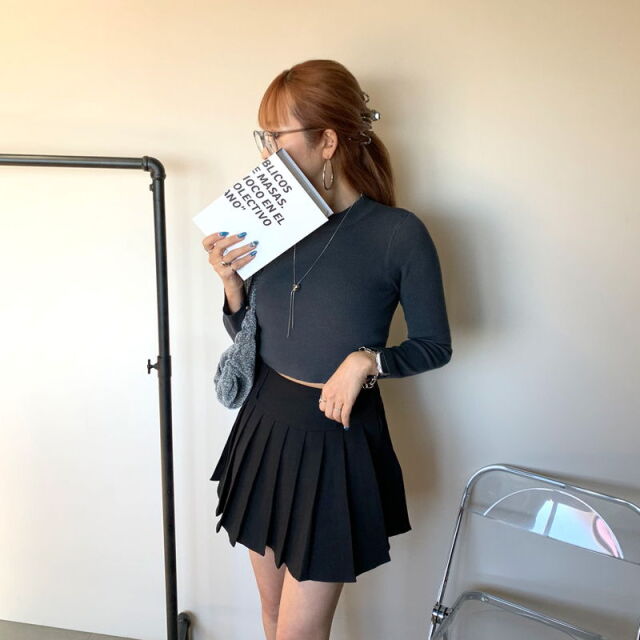 ニットショートトップス