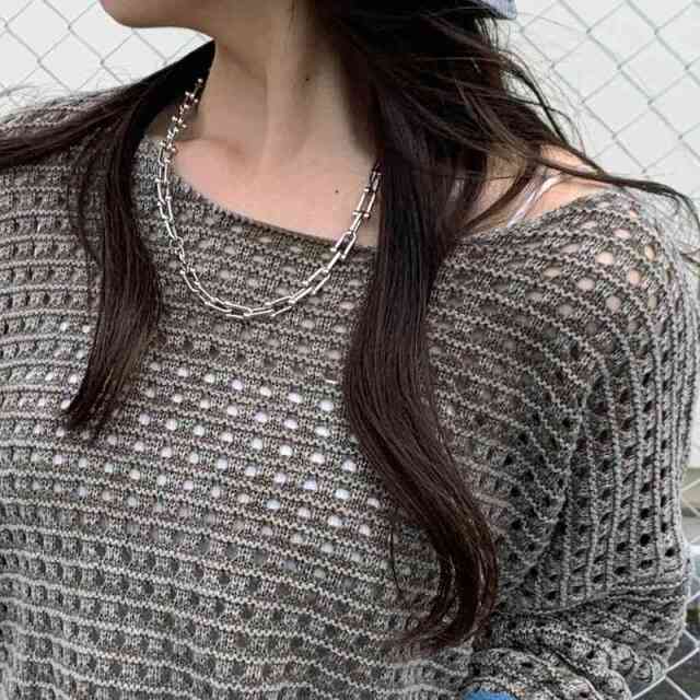 MIX透かしプルオーバー