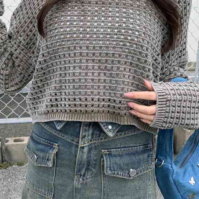 MIX透かしプルオーバー