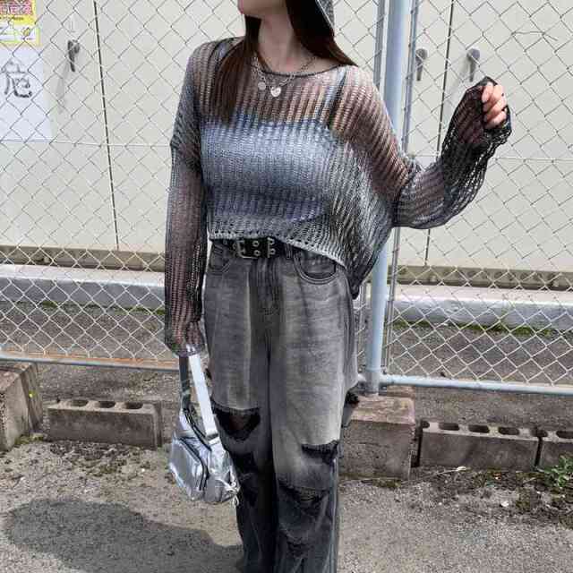 グラデーション透かしプルオーバー