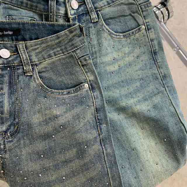 ストーンデニムフレアパンツ