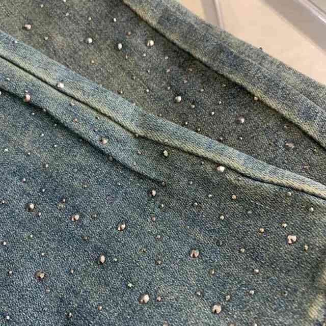 ストーンデニムフレアパンツ