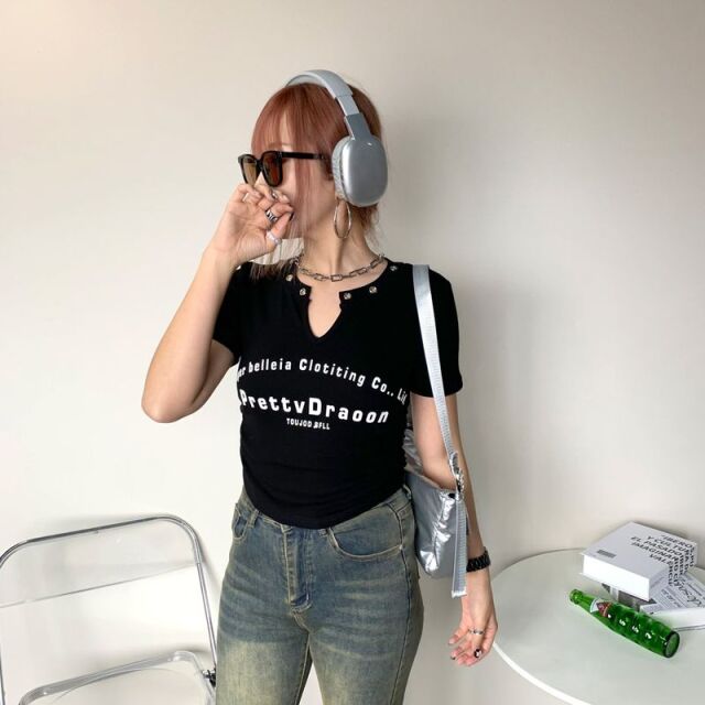 ハトメラバーロゴショートT