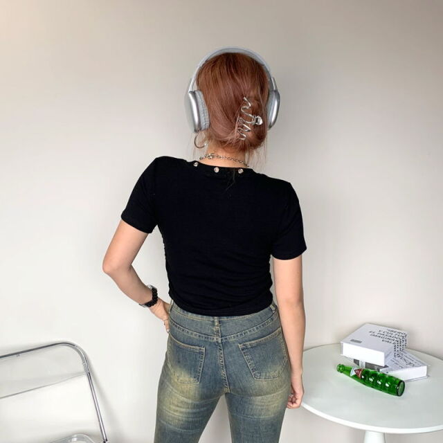 ハトメラバーロゴショートT