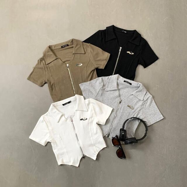 シルバーモチーフWZIPポロ