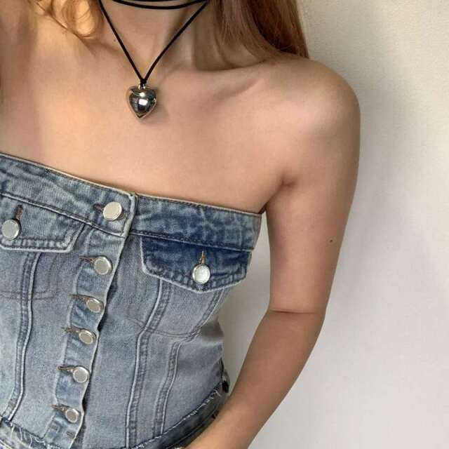 デニムビスチェパンツセット