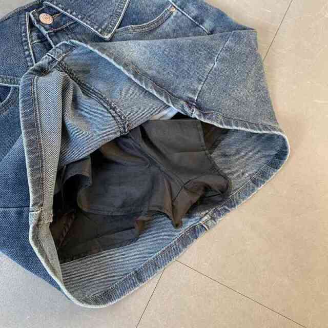 ウエスト折り返しデニムスカート