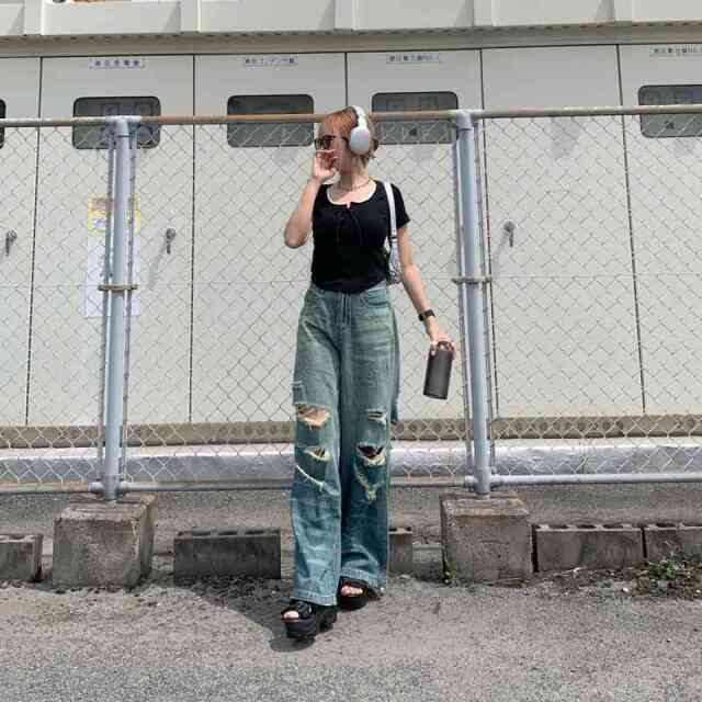 リブレースアップトップス
