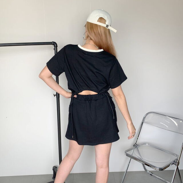 ★WEB限定★襟配色プルオーバー・スカートセットアップ