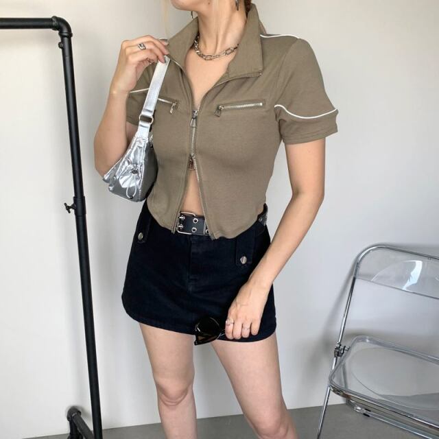 ★WEB限定★パイピングZIPポケポロ