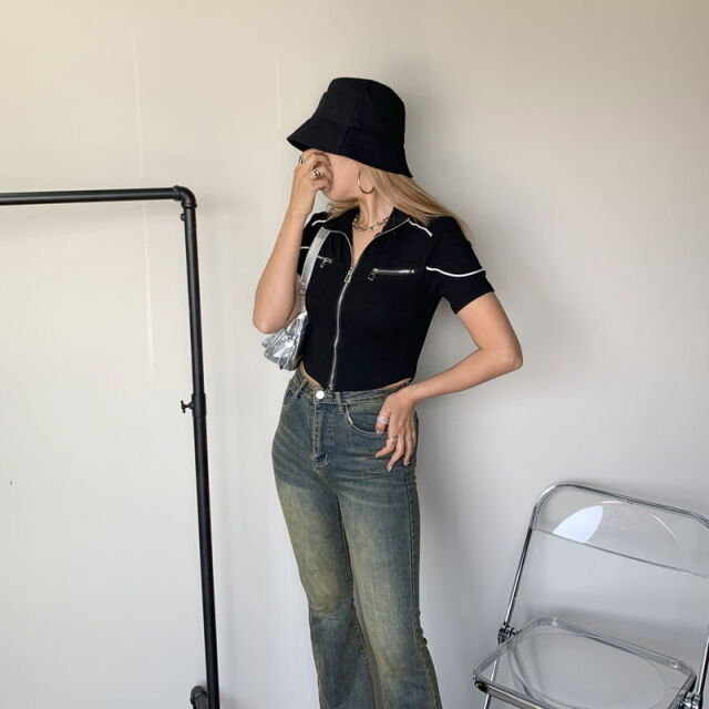 ★WEB限定★パイピングZIPポケポロ