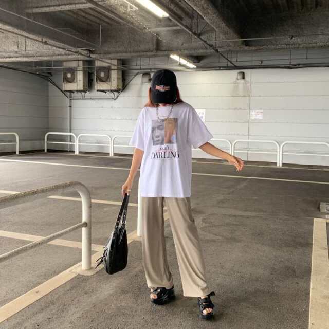 カットリブワイドパンツ