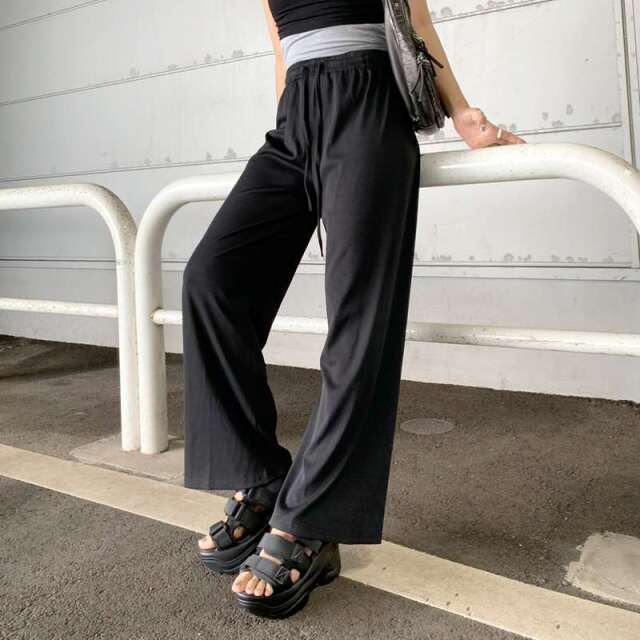 カットリブワイドパンツ
