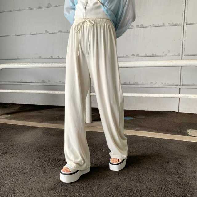 カットリブワイドパンツ