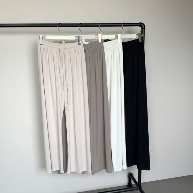 カットリブワイドパンツ