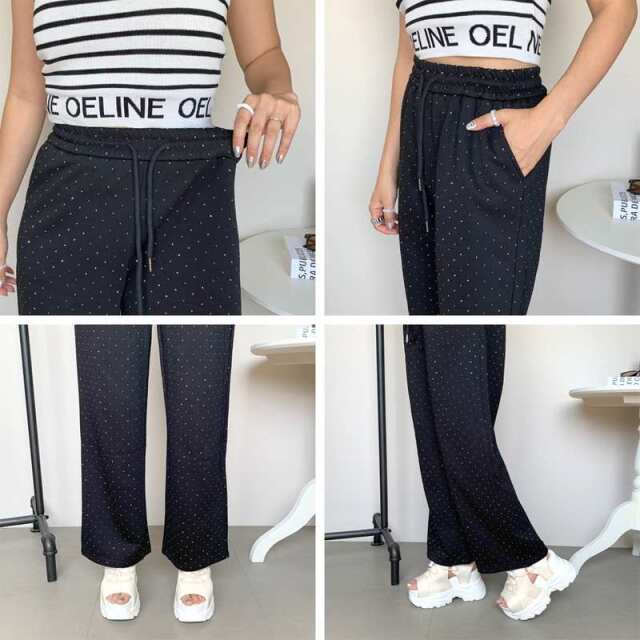 ストーンカットワイドパンツ