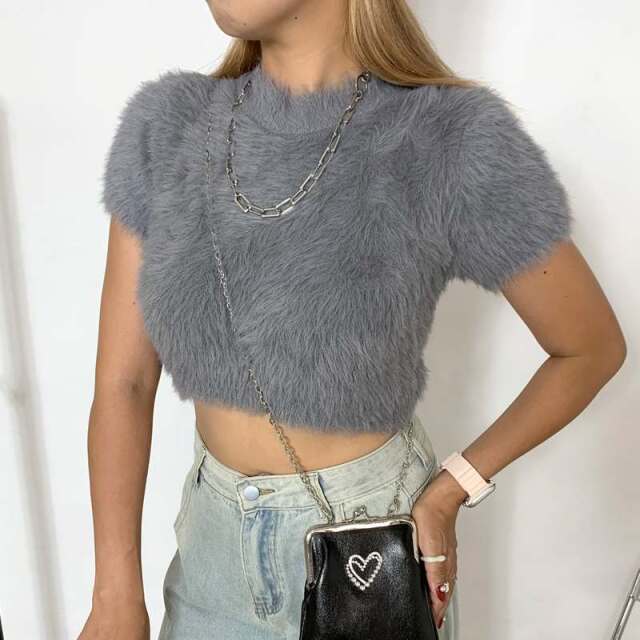 シャギーショートトップス