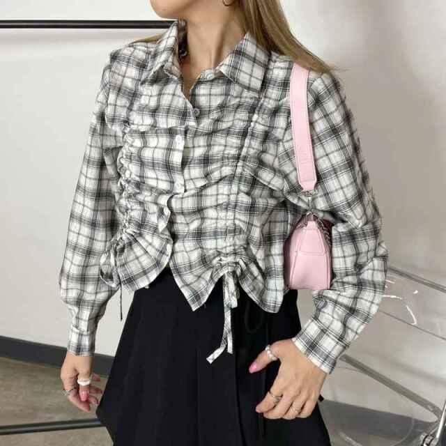 ドロストチェックシャツ