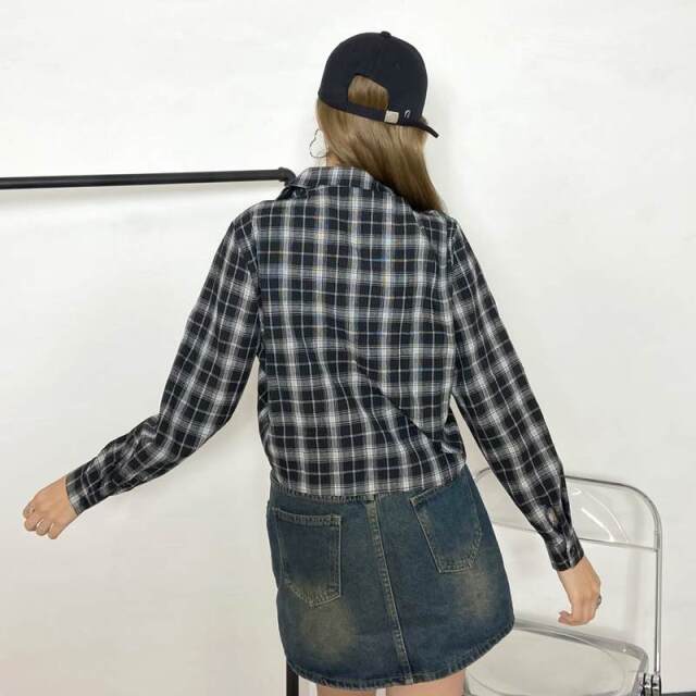 ドロストチェックシャツ