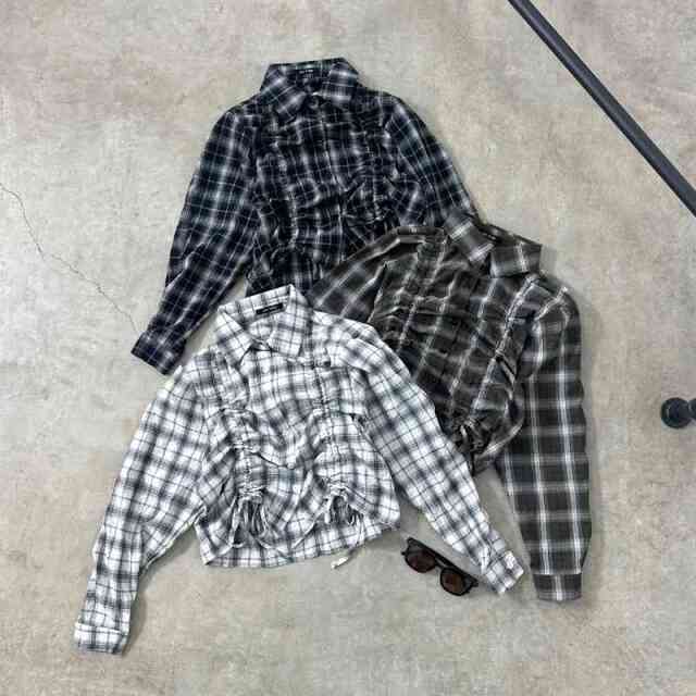 ドロストチェックシャツ