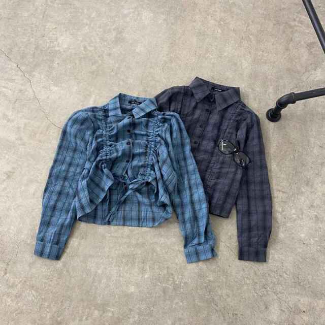 ドロストチェックシャツ