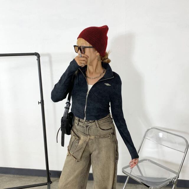 ZIPスタンドプレートトップス
