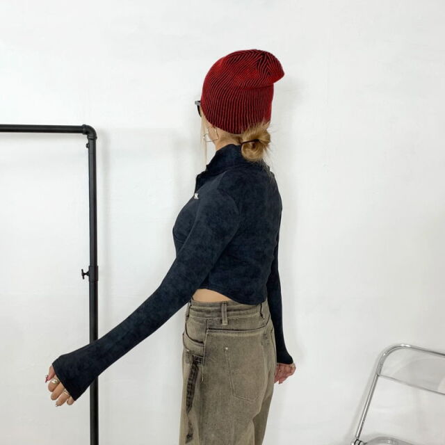 ZIPスタンドプレートトップス