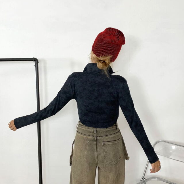 ZIPスタンドプレートトップス