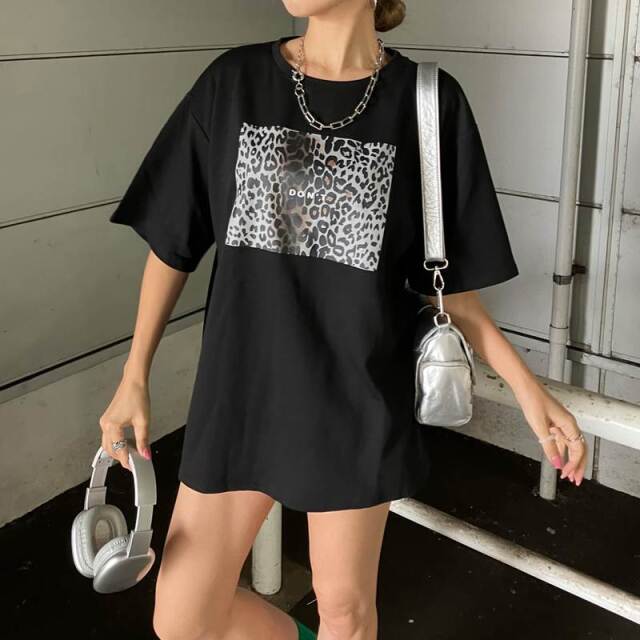 ヒョウ柄ビッグTシャツ