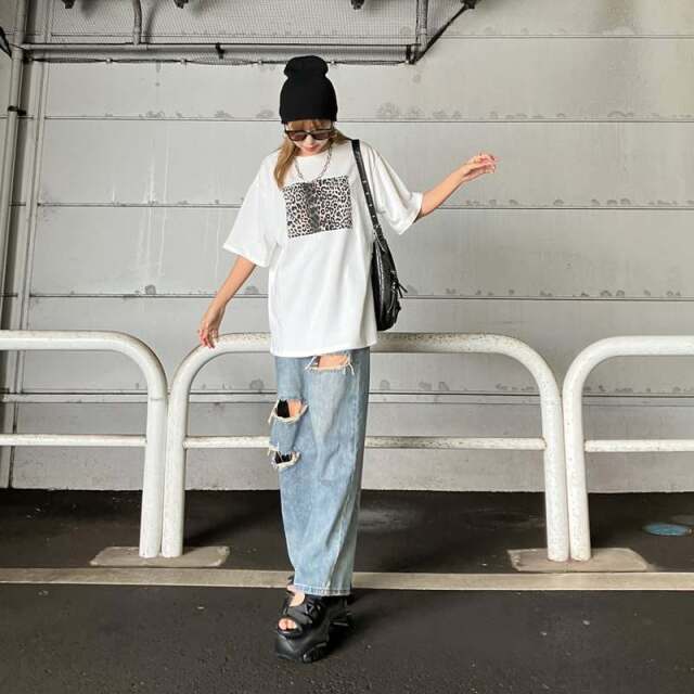 ヒョウ柄ビッグTシャツ