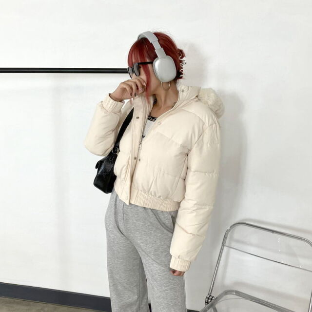 フェイクファーフード中綿ブルゾン