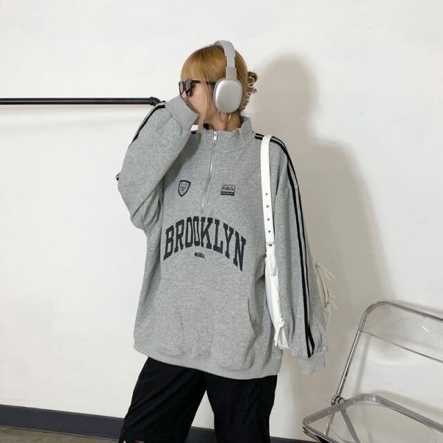 ハーフZIPスリーブラインチュニック